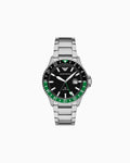 GMT DUAL TIME STAINLESS STEEL WATCH