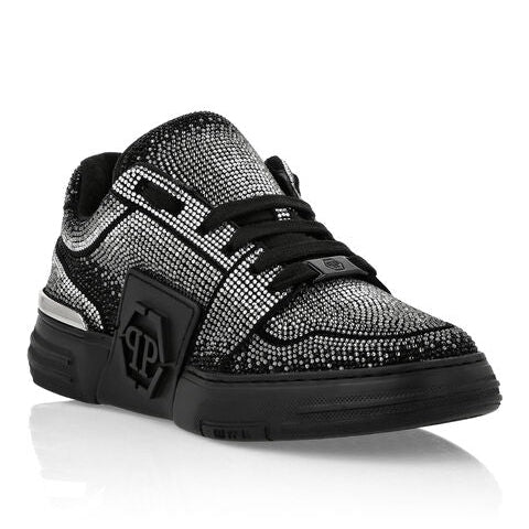PHILIP PLEIN                             SUEDE LO-TOP SNEAKERS STRASS HEXAGON