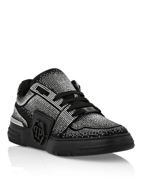 PHILIP PLEIN                             SUEDE LO-TOP SNEAKERS STRASS HEXAGON