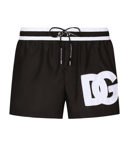 DOLCE & GABBANA 
Short Swim Trunks With Dg Patch