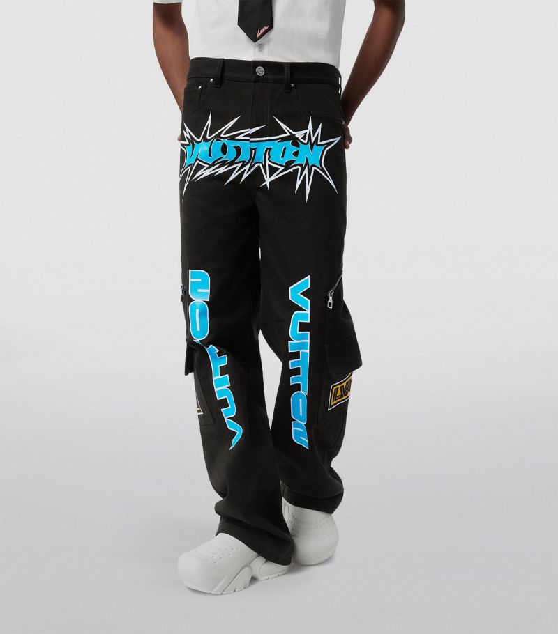 Louis Vuitton Printed Denim Pants