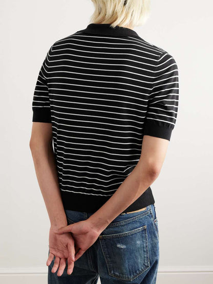 CELINE Triomphe Polo In Striped Fine Cotton