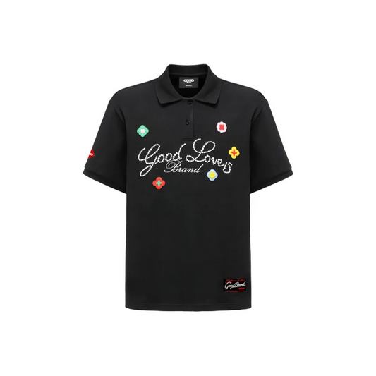 GOODBRAND Good Loves 3D Embroidered Slogan Polo Shirt