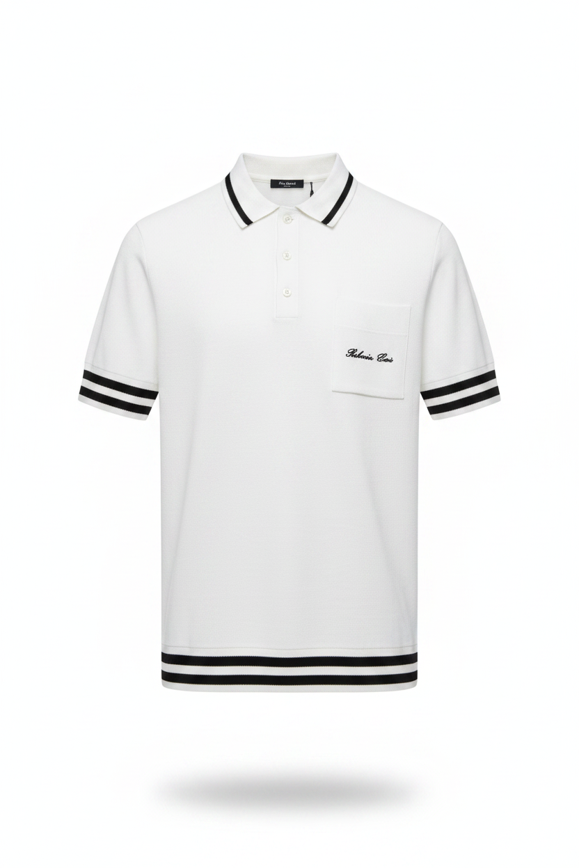 Balmain Wool polo shirt with Balmain Signature embroidery