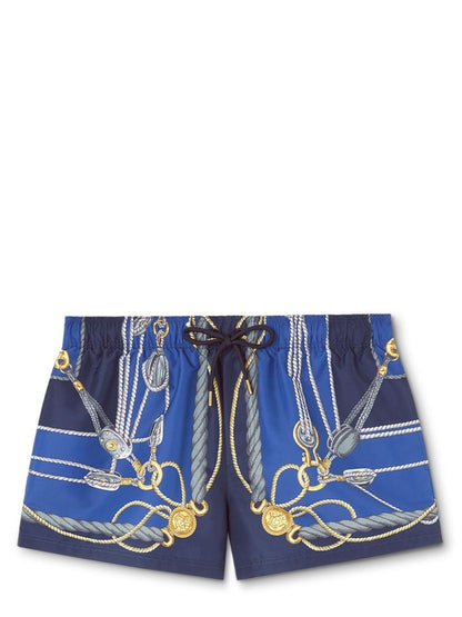 VERSACE
Nautical graphic-print swim shorts