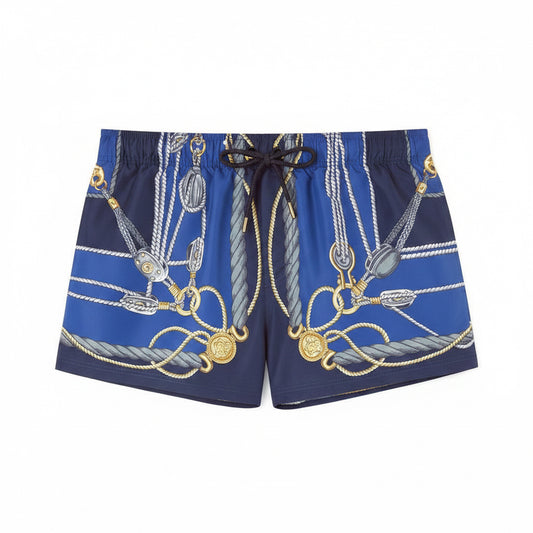 VERSACE
Nautical graphic-print swim shorts