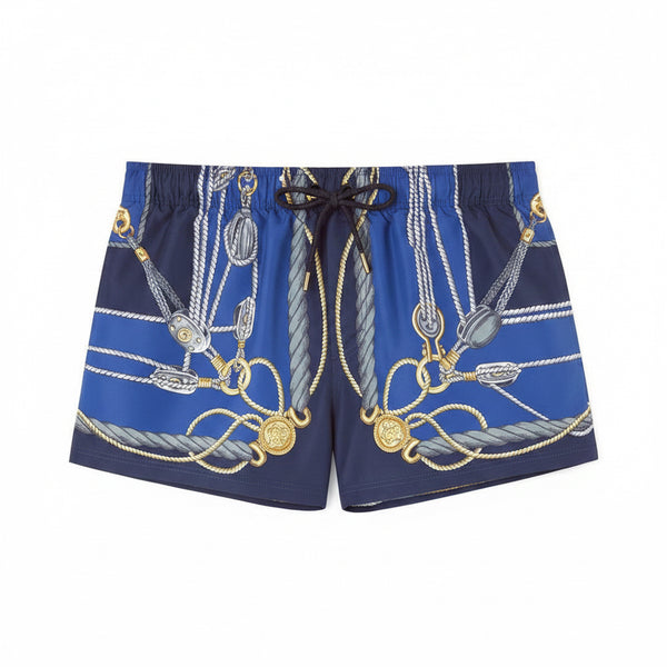 VERSACE
Nautical graphic-print swim shorts
