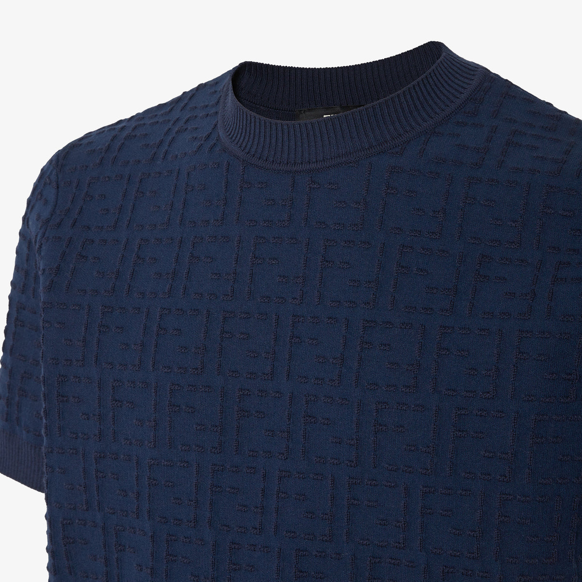 FENDI Pullover Blue cotton FF Selleria pullover