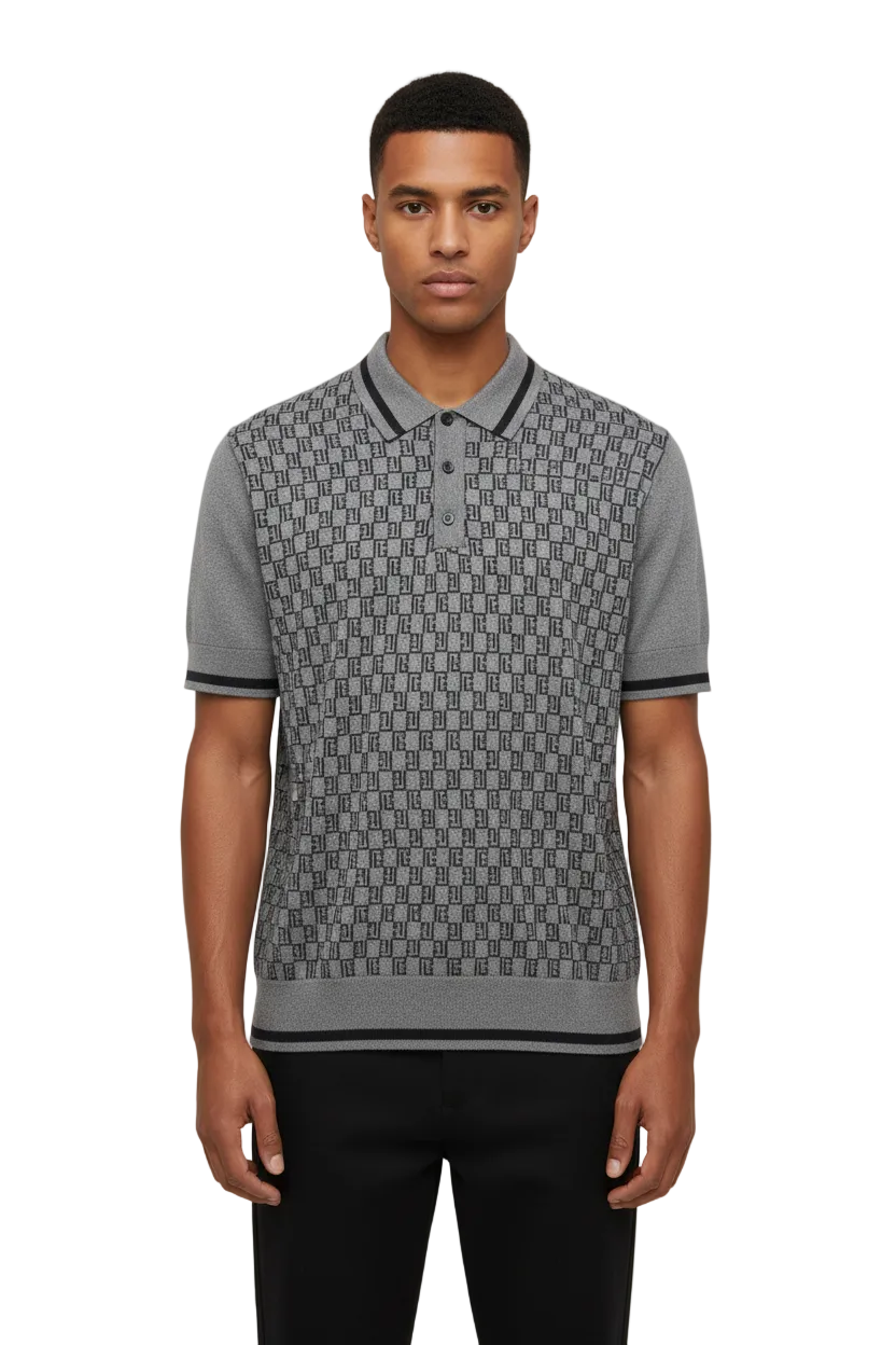 BALMAIN Mini Monogram Polo Shirt