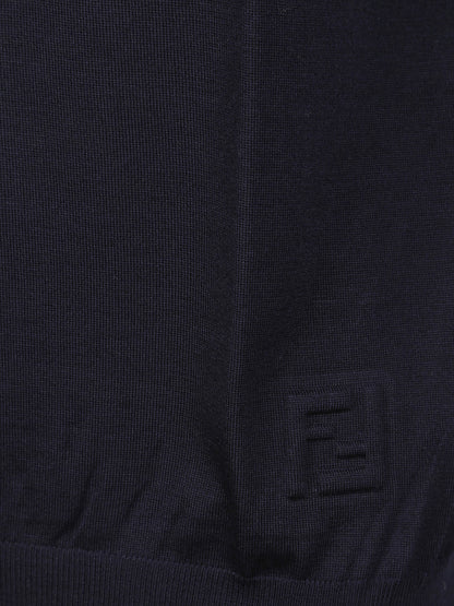 Fendi Blue Wool Polo Shirt