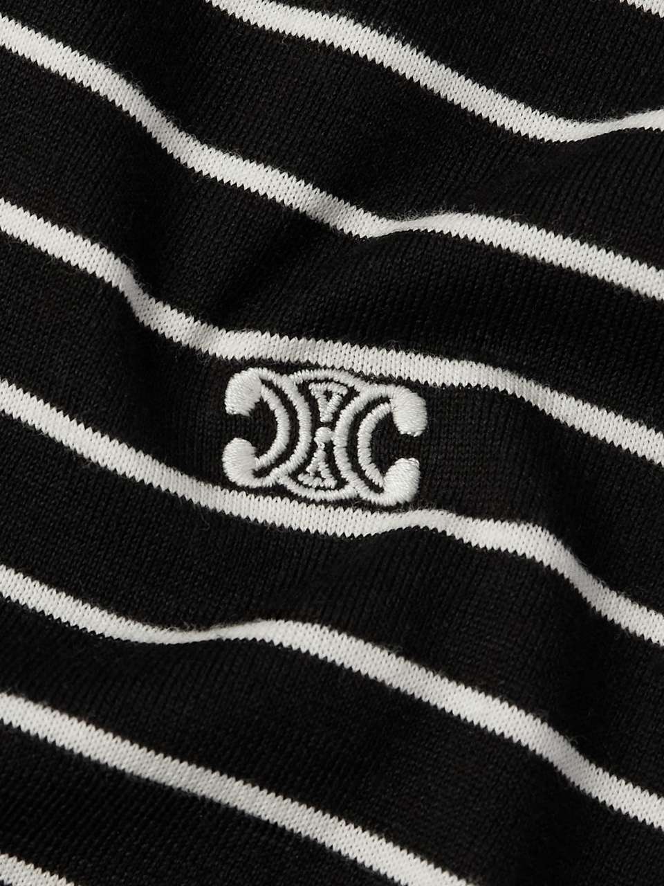 CELINE Triomphe Polo In Striped Fine Cotton