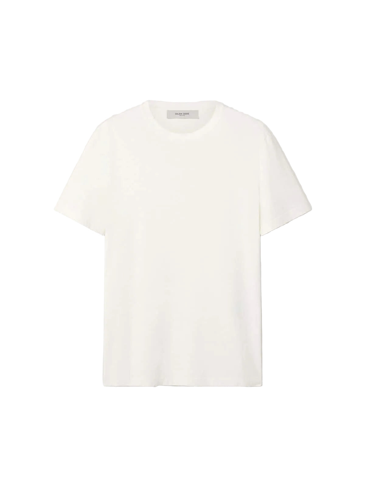 GOLDEN GOOSE Men's white T-shirt with distressed treatment