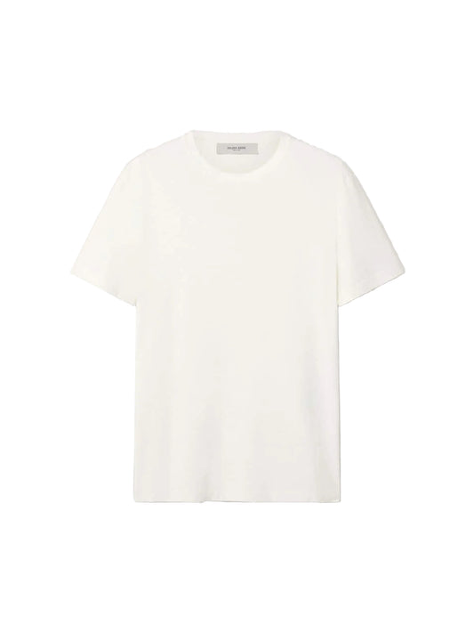 GOLDEN GOOSE Men's white T-shirt with distressed treatment