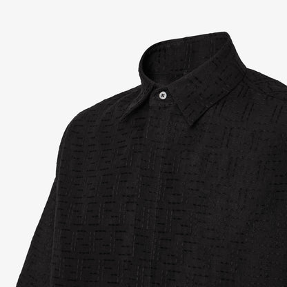 FENDI Shirt Black linen FF jacquard shirt