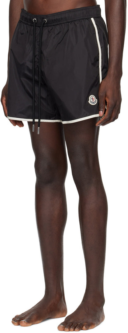 Moncler Black Patch Swim Shorts