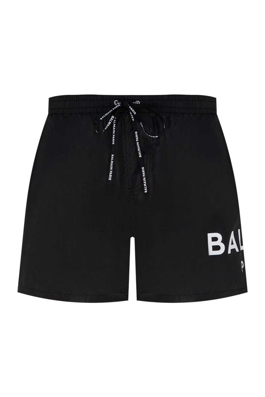 BALMAIN Men's black polyester shorts