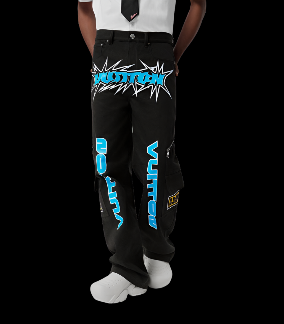 Louis Vuitton Printed Denim Pants