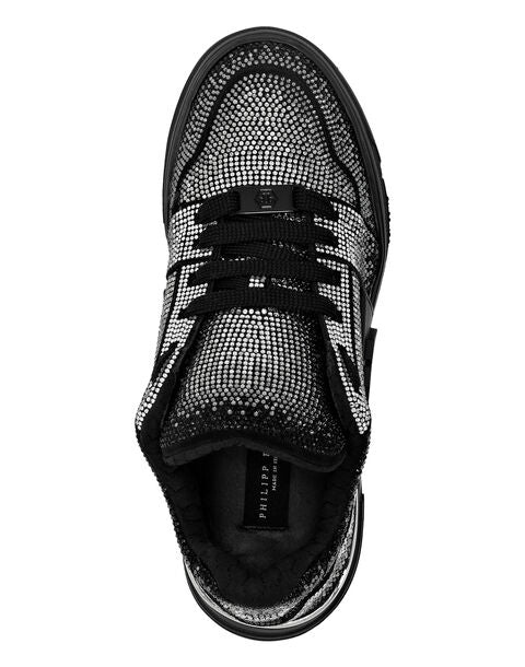 PHILIP PLEIN                             SUEDE LO-TOP SNEAKERS STRASS HEXAGON