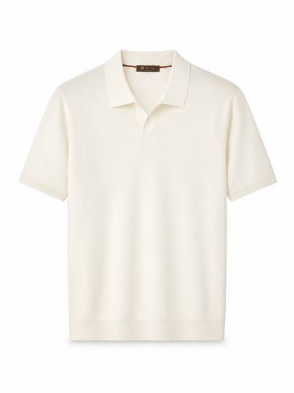 LORO PIANA
Cotton and Silk-Blend Piqué Polo Shirt