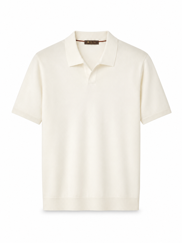 LORO PIANA
Cotton and Silk-Blend Piqué Polo Shirt