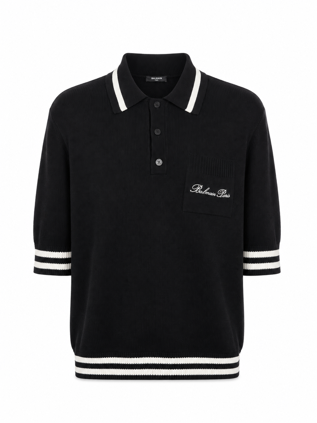 Balmain 
Wool polo shirt with Balmain Signature embroidery