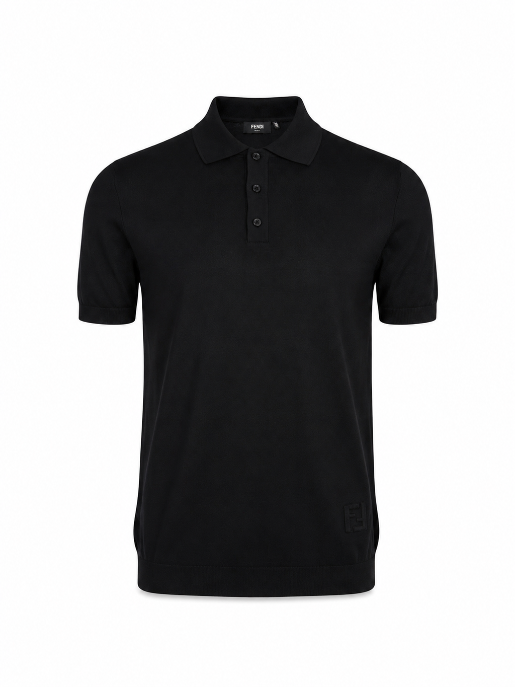 Fendi black Wool Polo Shirt