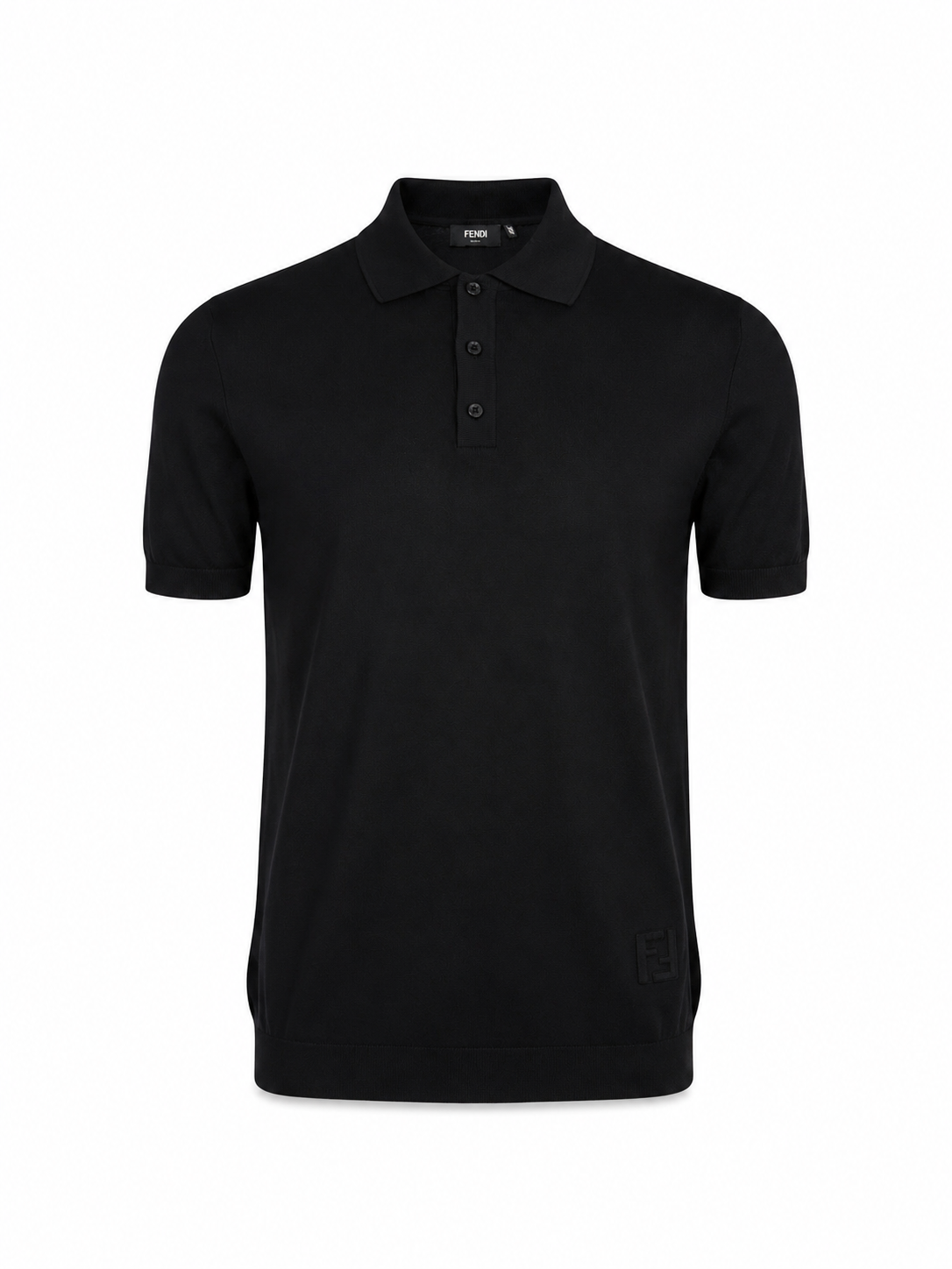 Fendi black Wool Polo Shirt
