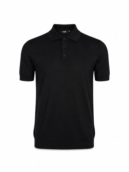 Fendi black Wool Polo Shirt