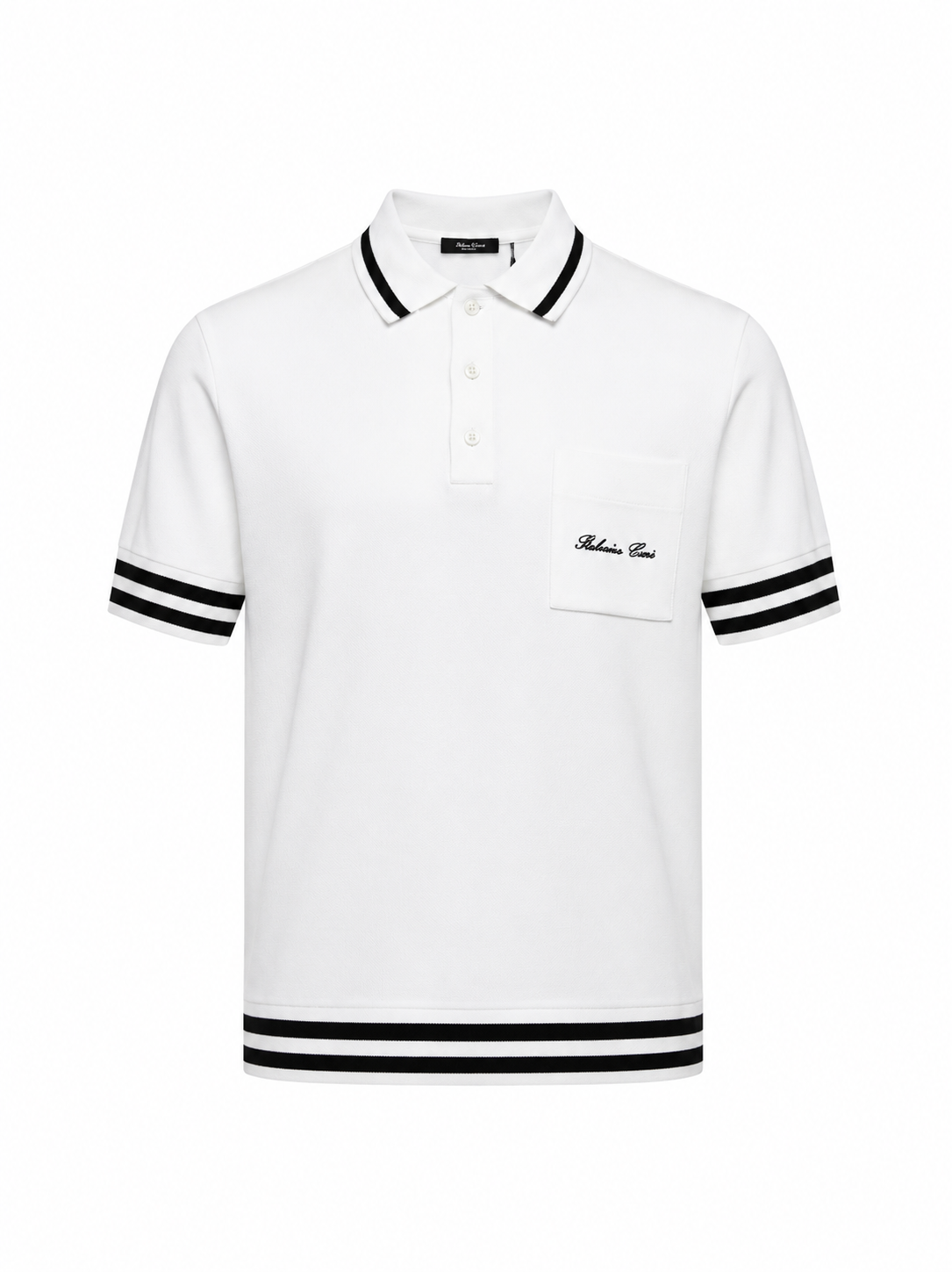 Balmain  Wool polo shirt with Balmain Signature embroidery