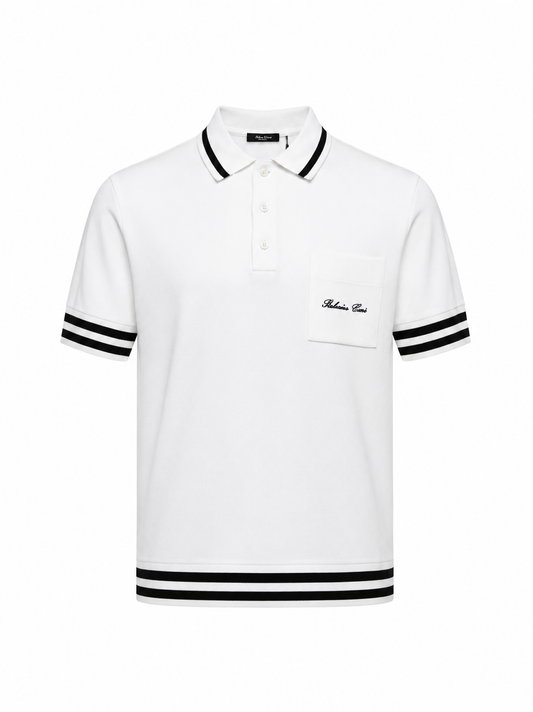 Balmain  Wool polo shirt with Balmain Signature embroidery