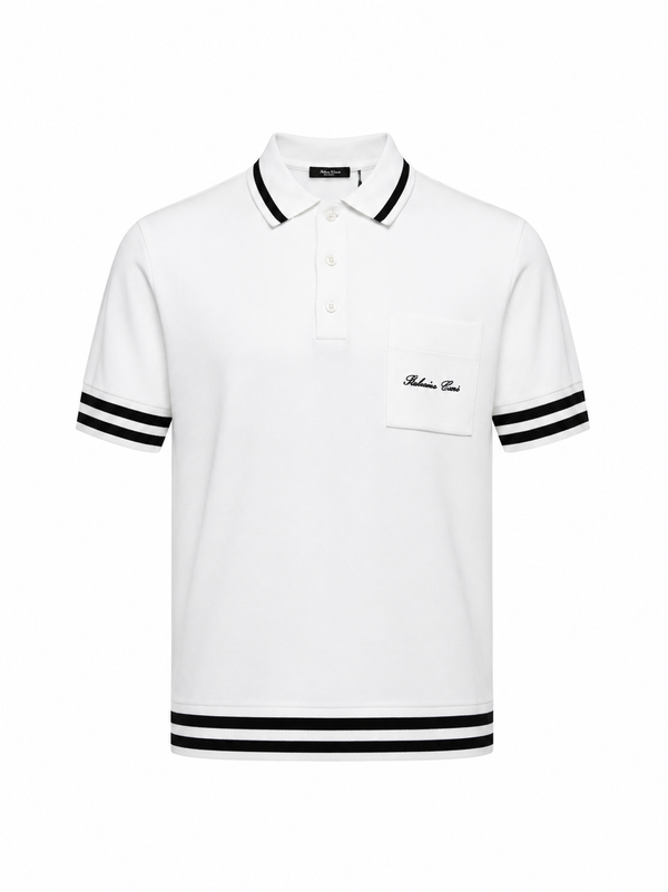 Balmain  Wool polo shirt with Balmain Signature embroidery