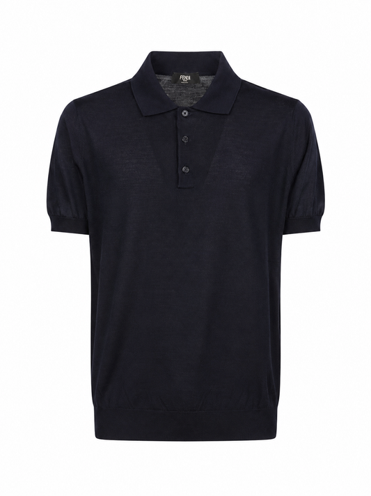 Fendi Blue Wool Polo Shirt