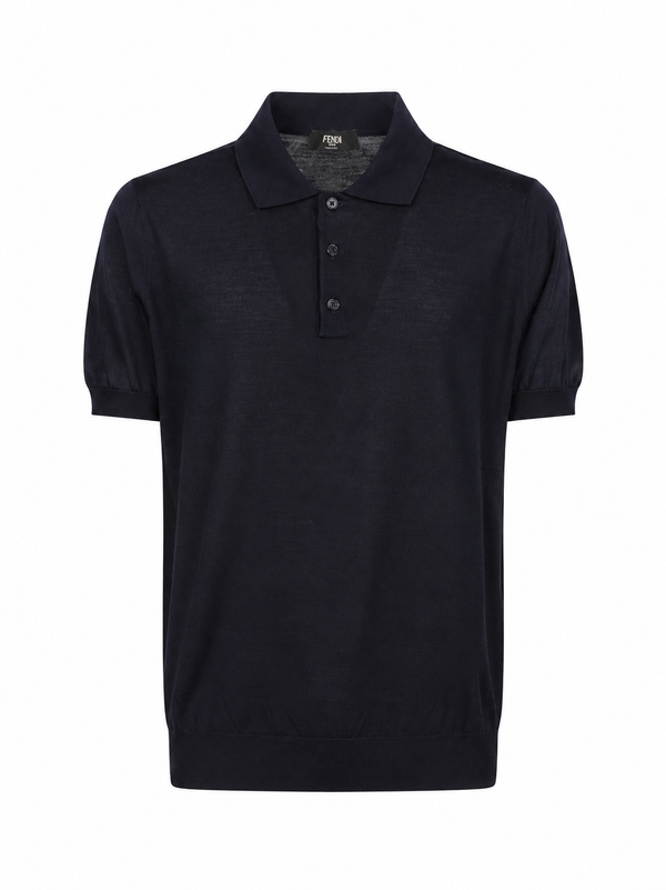 Fendi Blue Wool Polo Shirt