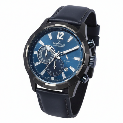 Men's Leather Chronograph Wrist Watch T8111-XLNN
