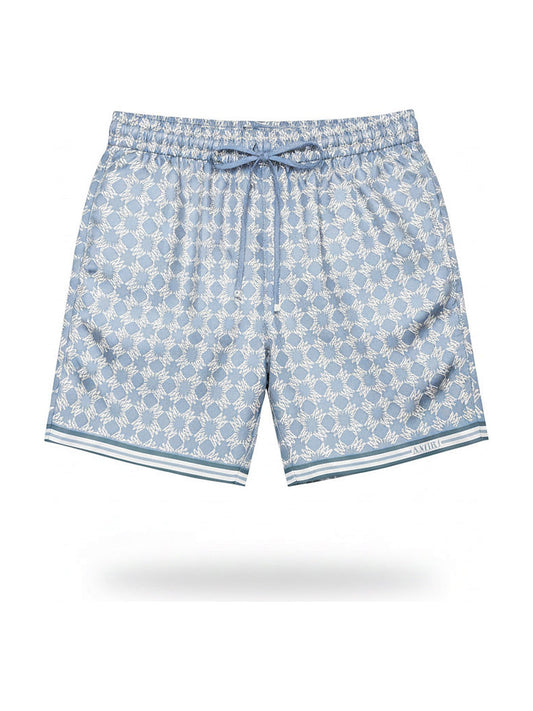 Amiri check swim shorts (light blue)