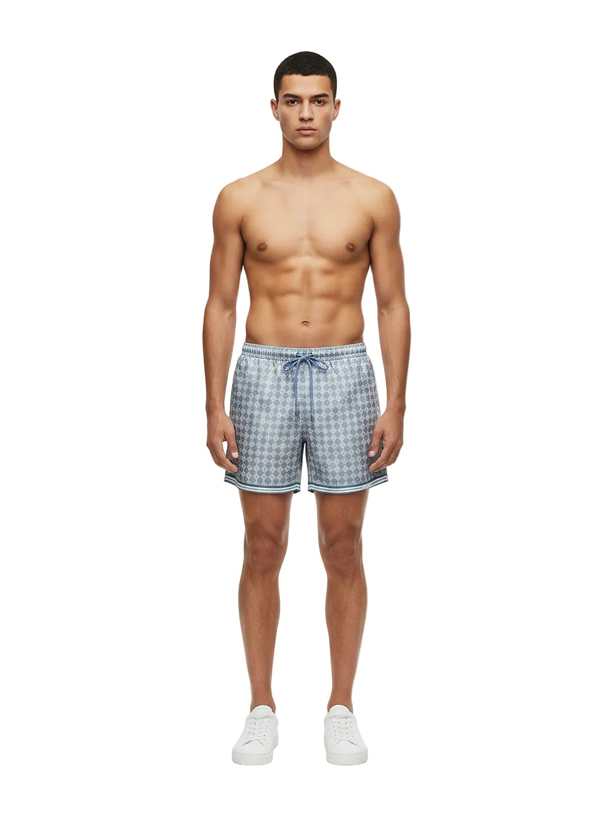 Amiri check swim shorts (light blue)