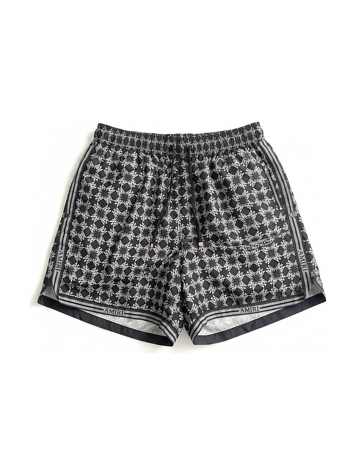 Amiri check swim shorts (black)