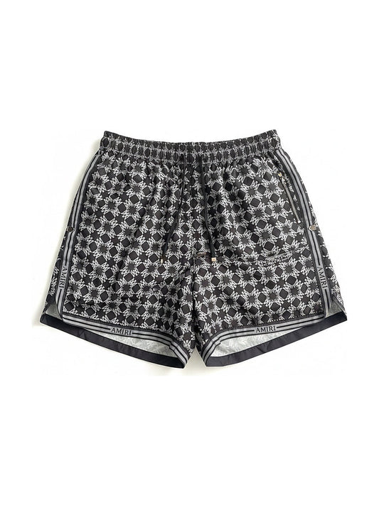 Amiri check swim shorts (black)