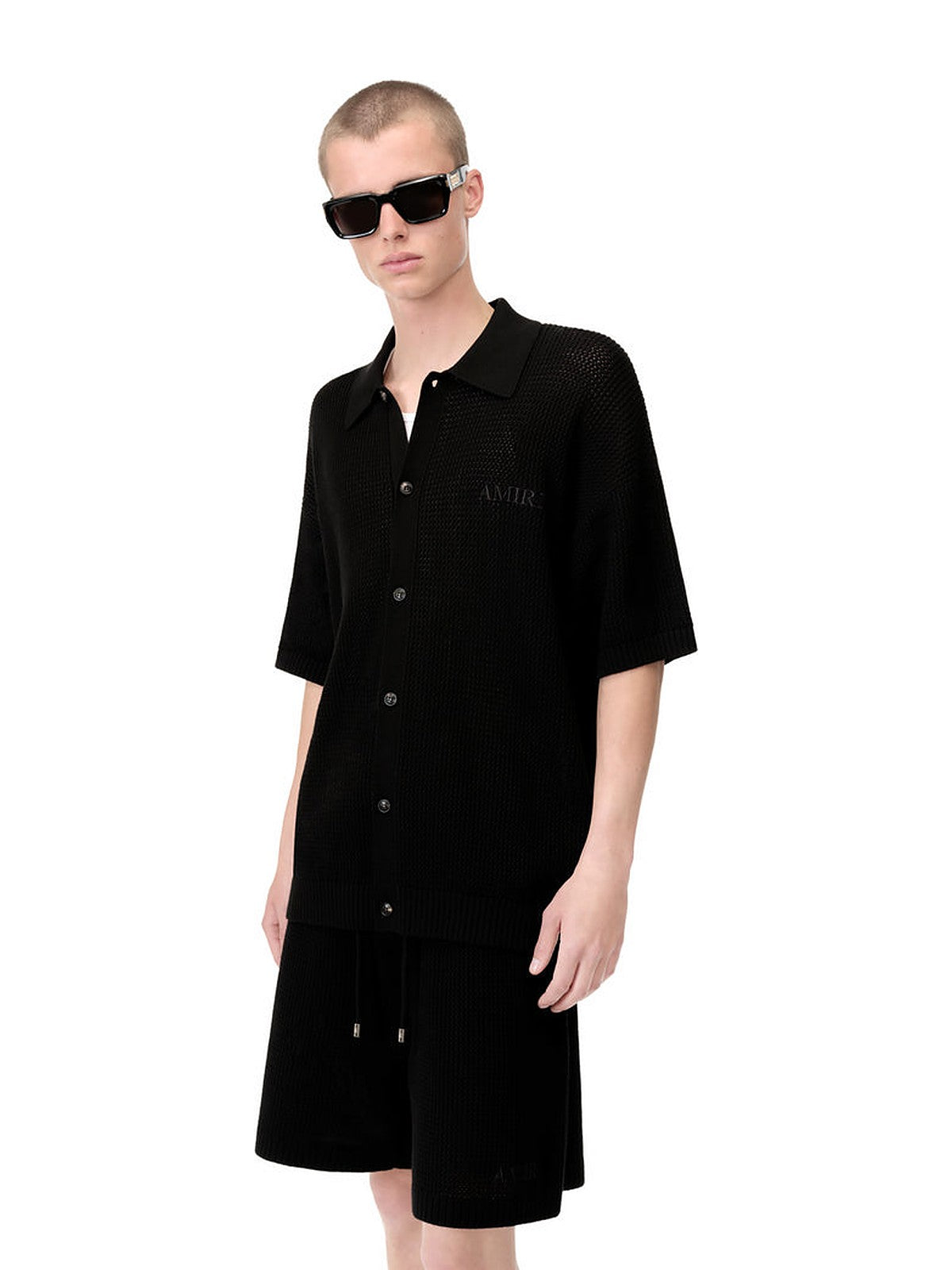 Amiri crochet mesh shirt (black)