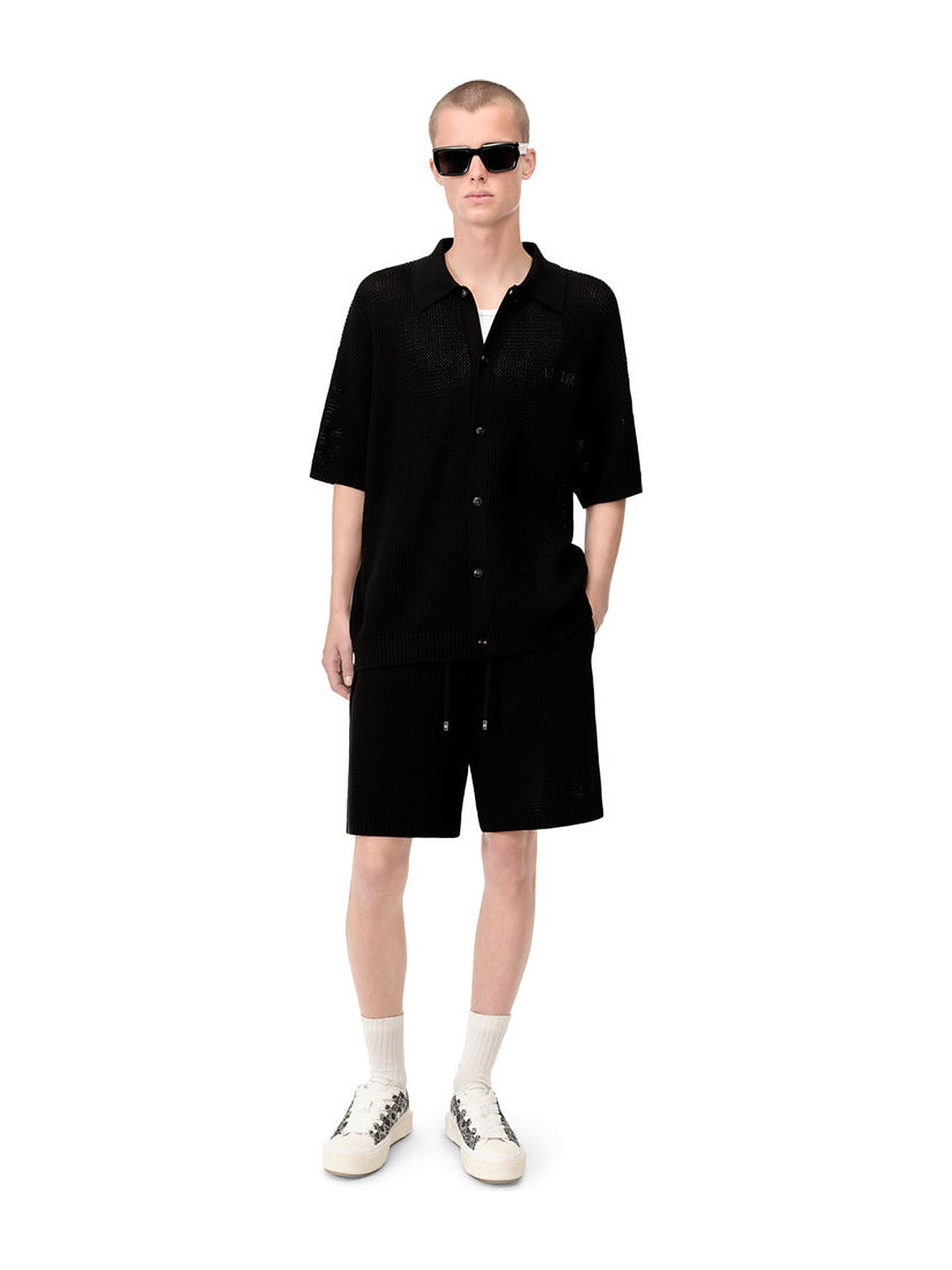 Amiri crochet mesh shirt (black)