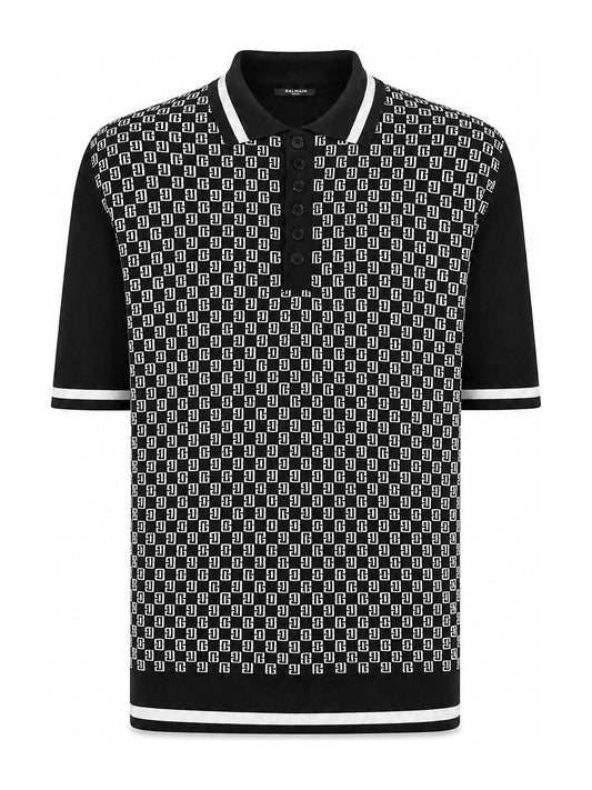 Balmain Mini Monogram Polo Shirt