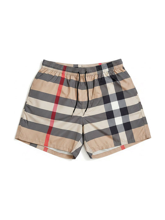 Burberry check swim shorts (beige)