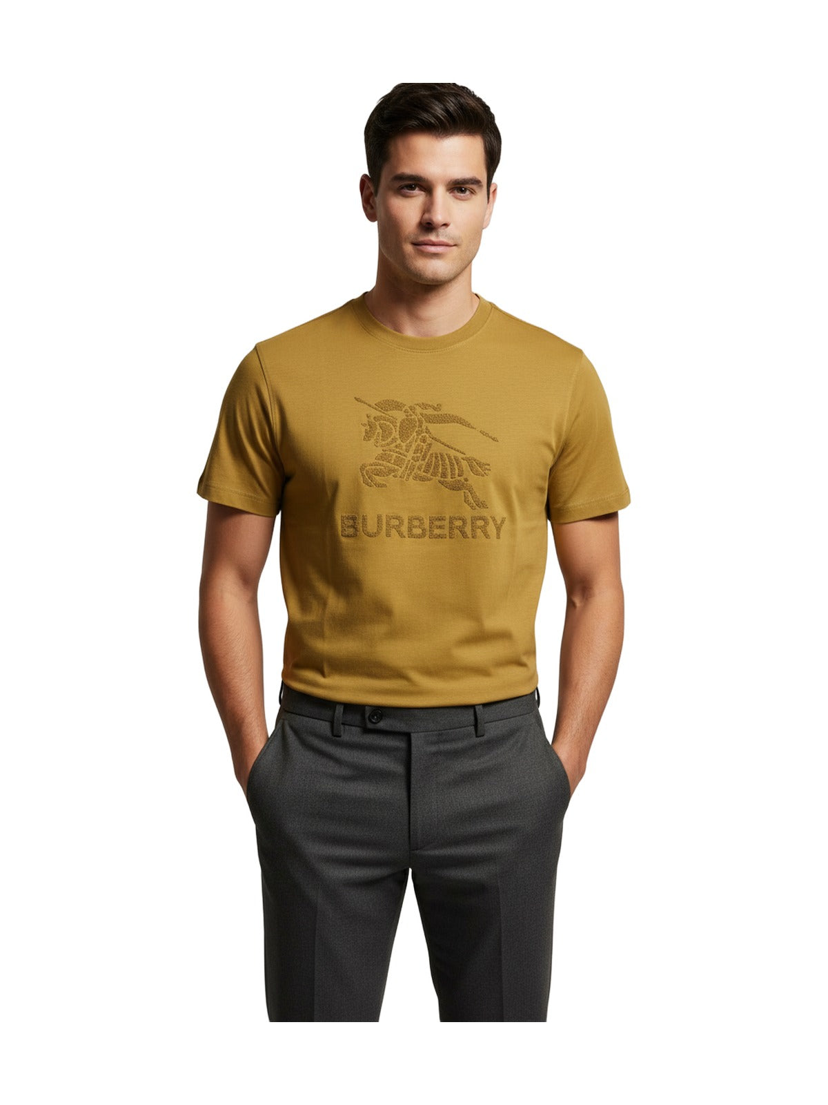 Burberry embroidered logo T-shirt (mustard)