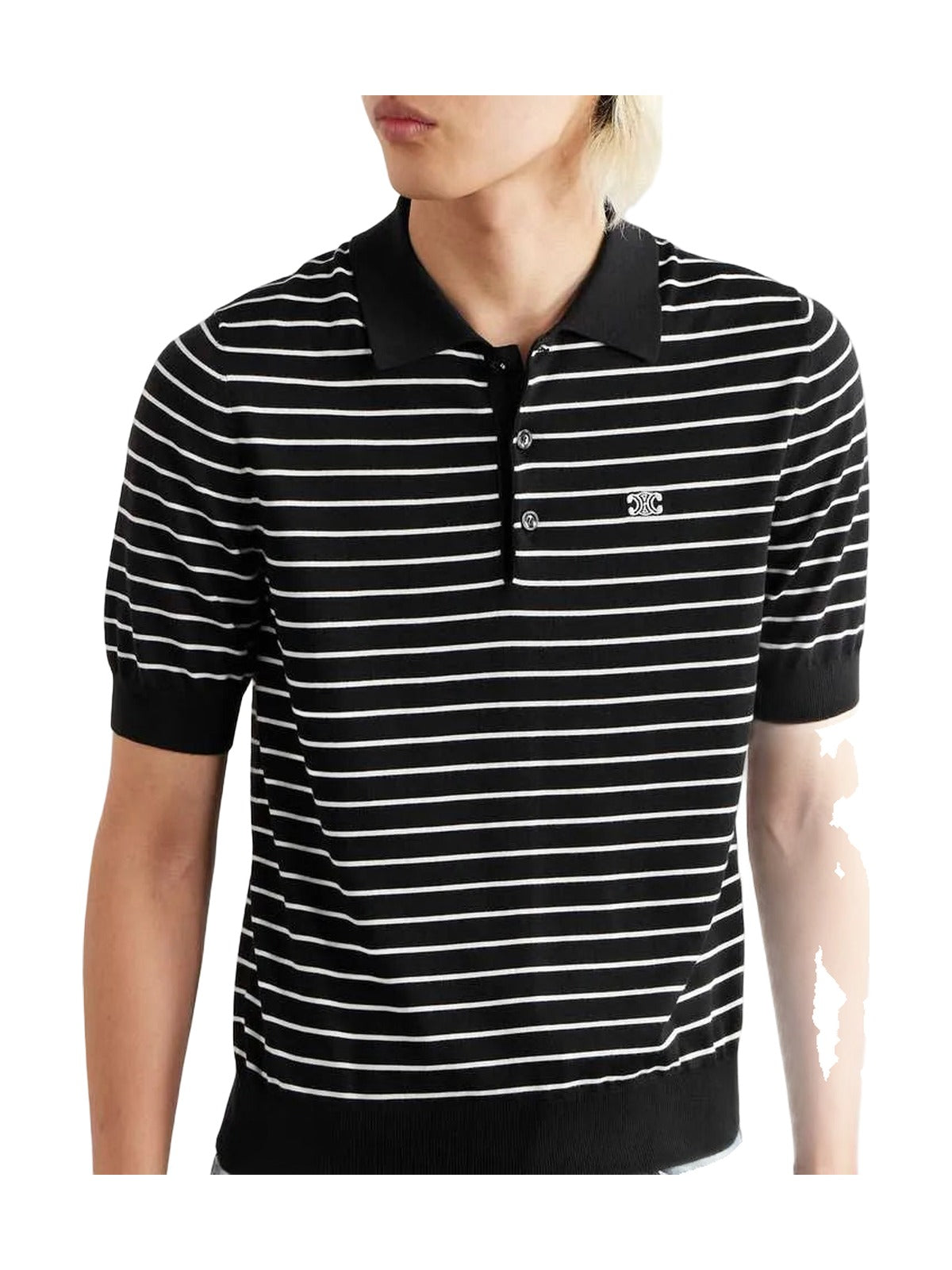 Celine Triomphe Striped Polo