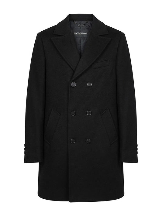 Dolce & Gabbana Double-Breasted Coat (Black)