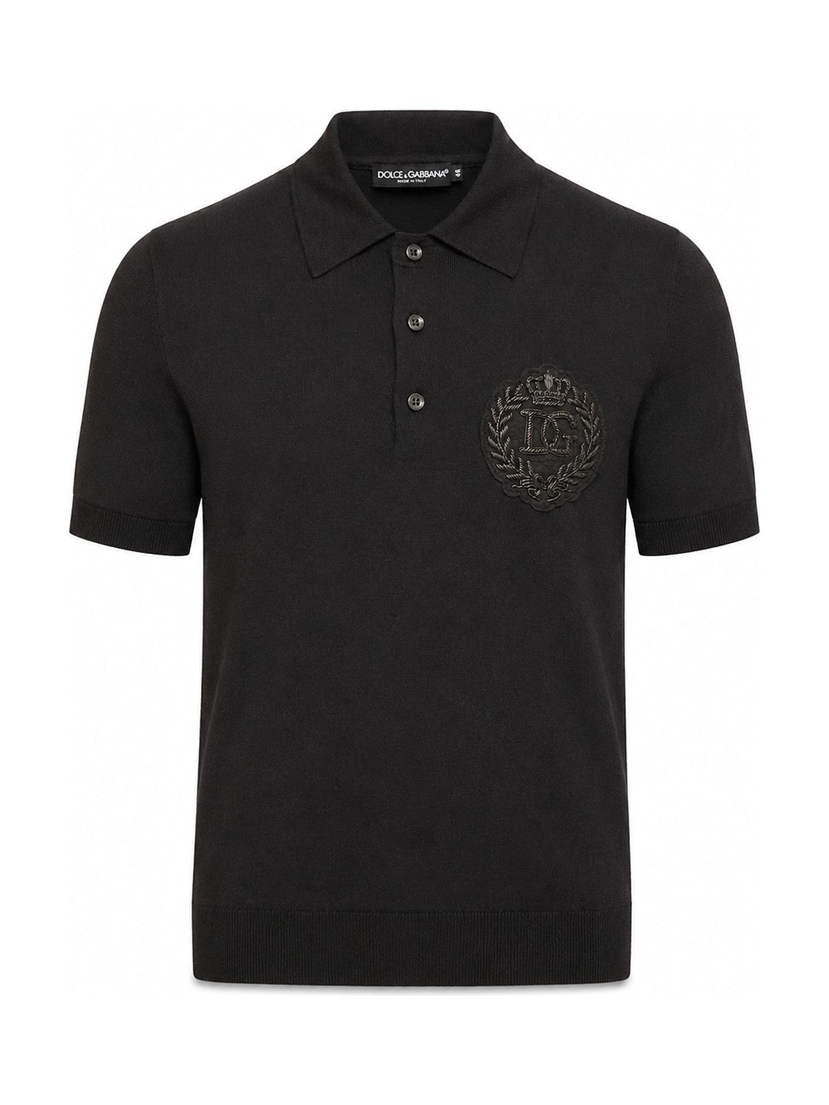 Dolce & Gabbana crest knit polo (black)