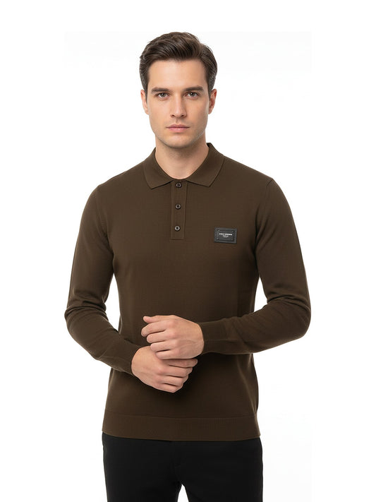 Dolce & Gabbana Knit Polo (Brown)