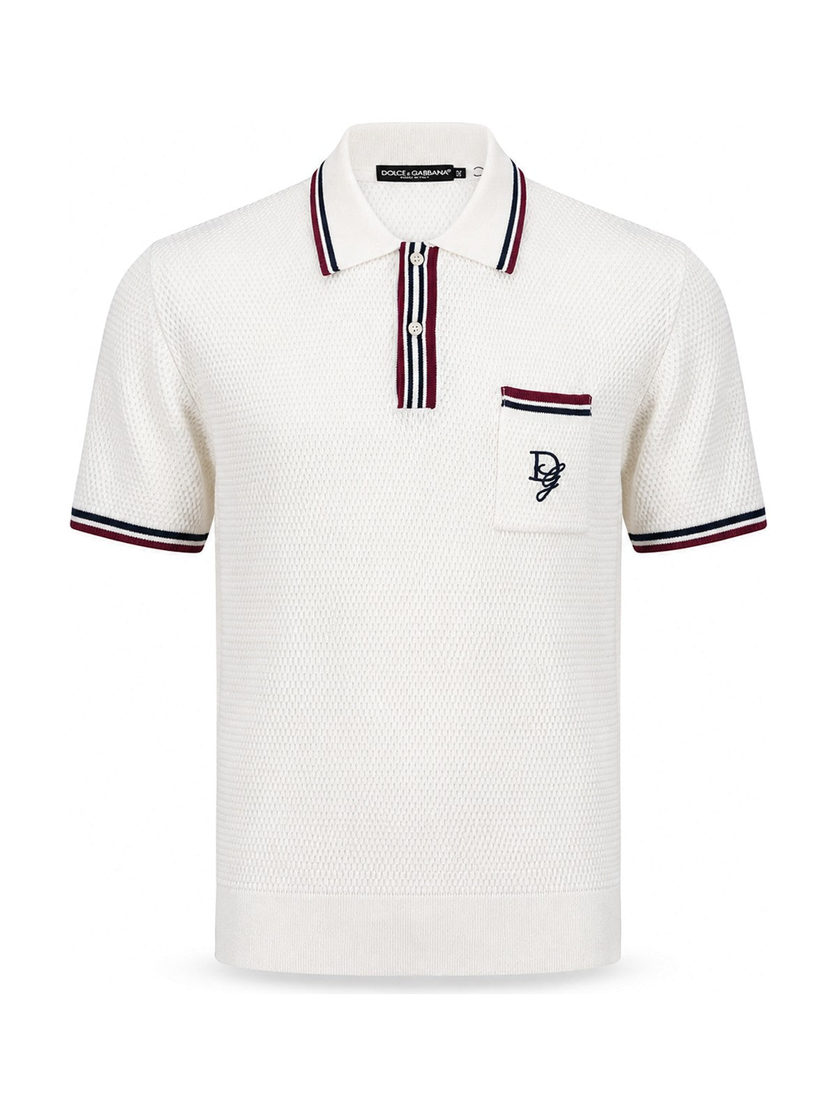 Dolce & Gabbana DG Embroidered Polo (White)