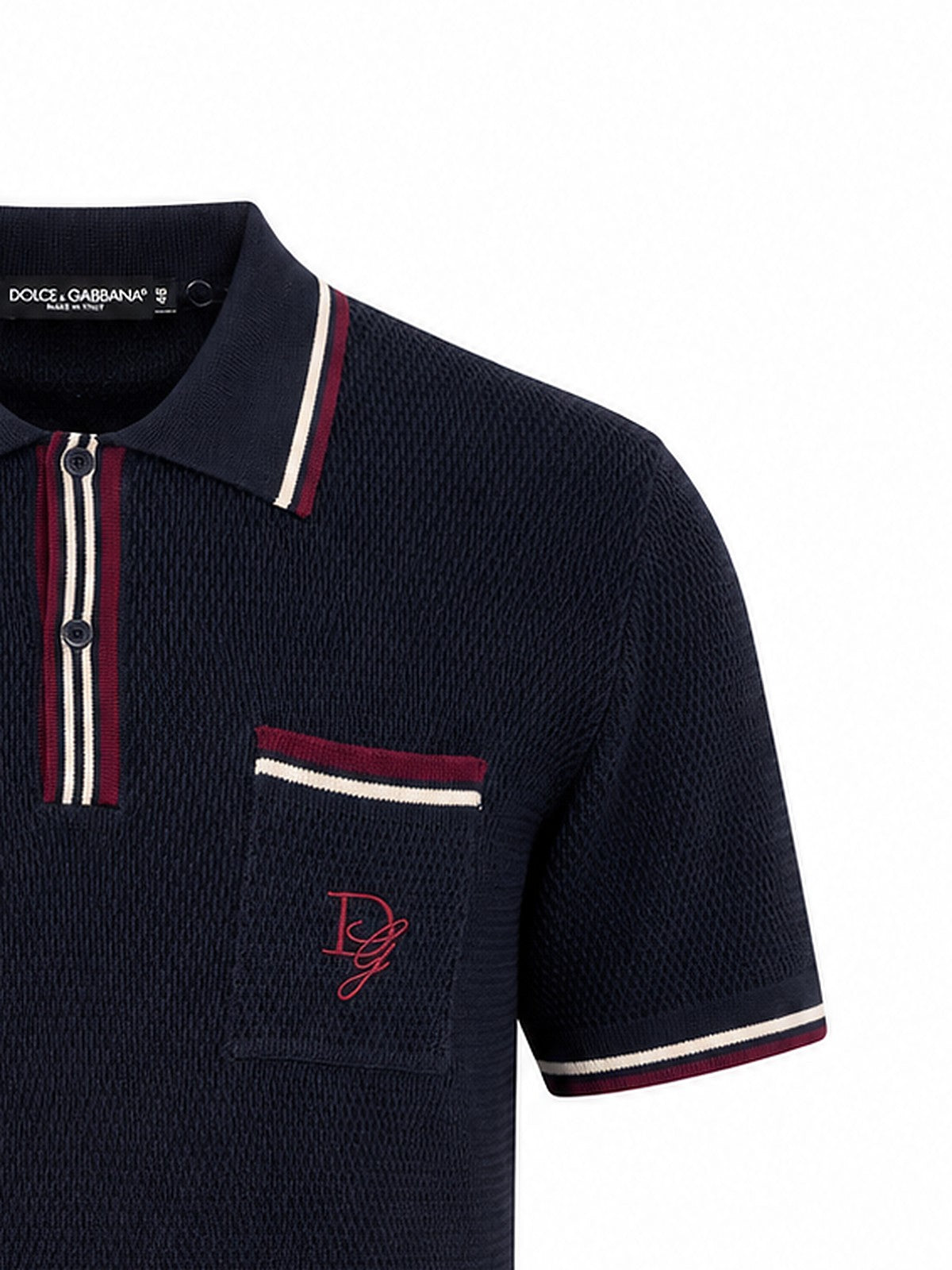 Dolce & Gabbana DG-embroidered polo (navy)