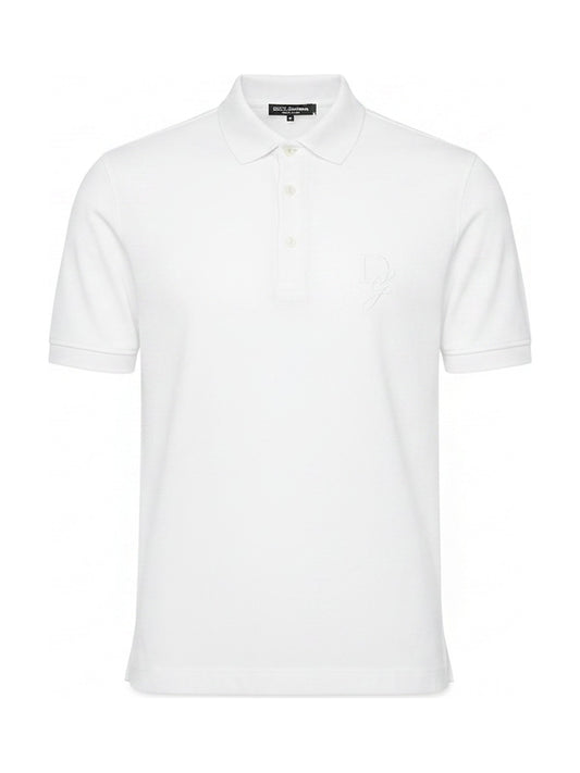 Dolce & Gabbana embroidered logo cotton polo (white)